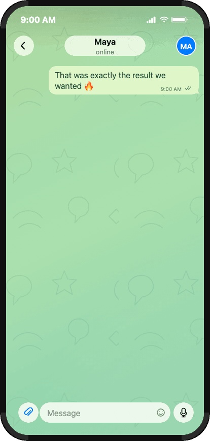 Telegram composer opening an emoji picker before sending