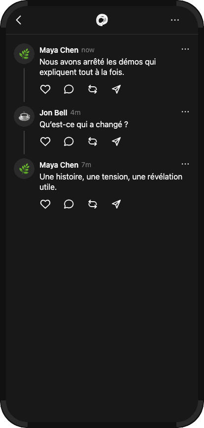 Publication Threads suivie de deux réponses du public